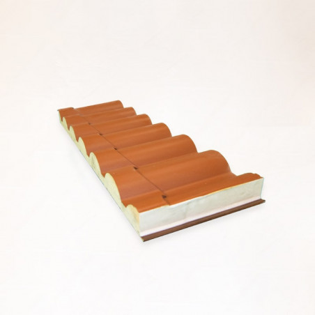 Panel Teja Rojo Marron-Madera